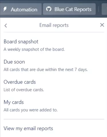 Email report options