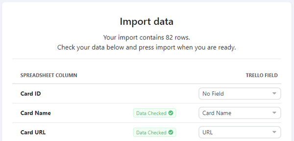 Import CSV and Excel to Trello