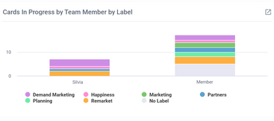 Cards In Progress by Team Member by Label